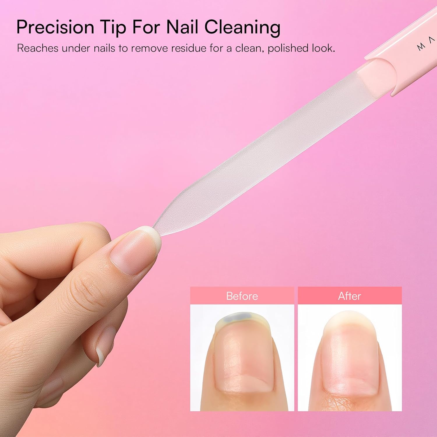 Detalle de Makartt Glass Nail Files Double-Sided Buffer Set (3-Piece) in Pink, Green & Blue