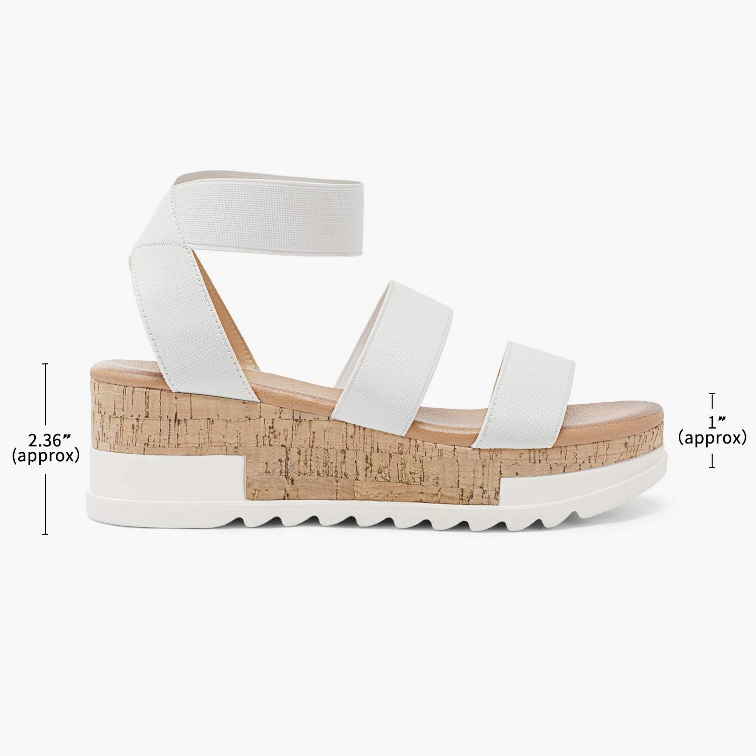 Thumbnail 5 de DREAM PAIRS Women's Open Toe Elastic Ankle Strap Casual Flatform Platform Wedges Sandals