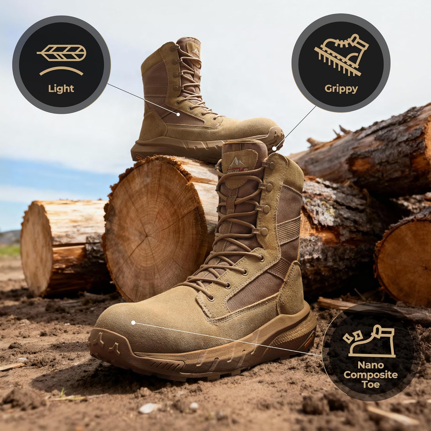 Detalle 2 de NORTIV 8 8-Inch composite toe work boots