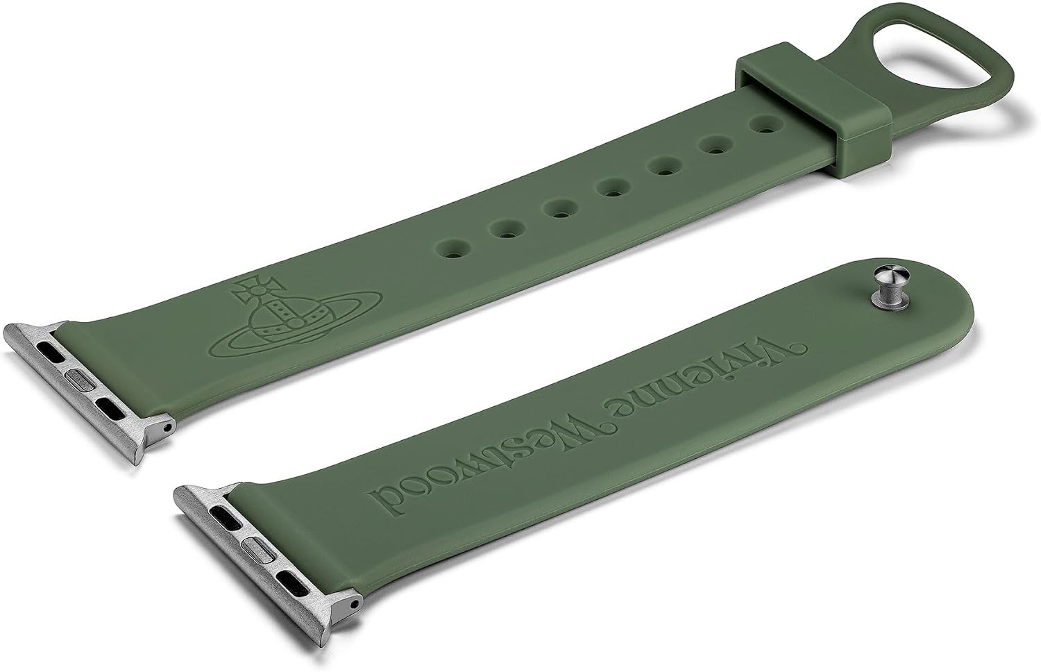 Detalle de Vivienne Westwood 22mm Apple Watch Strap – Silver Clasp, 38–41mm Compatibility