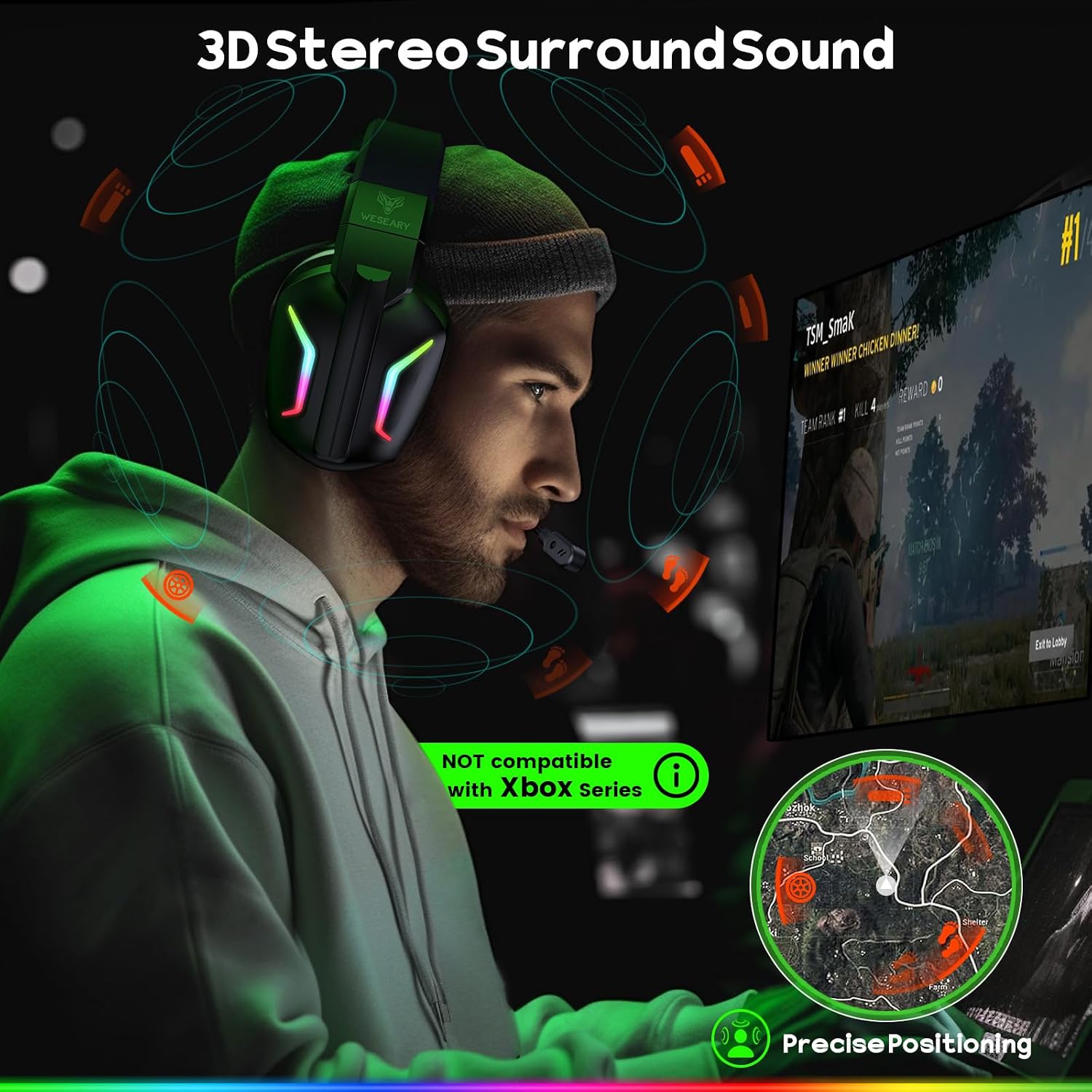 Thumbnail 2 de WESEARY Wireless Headset PS5