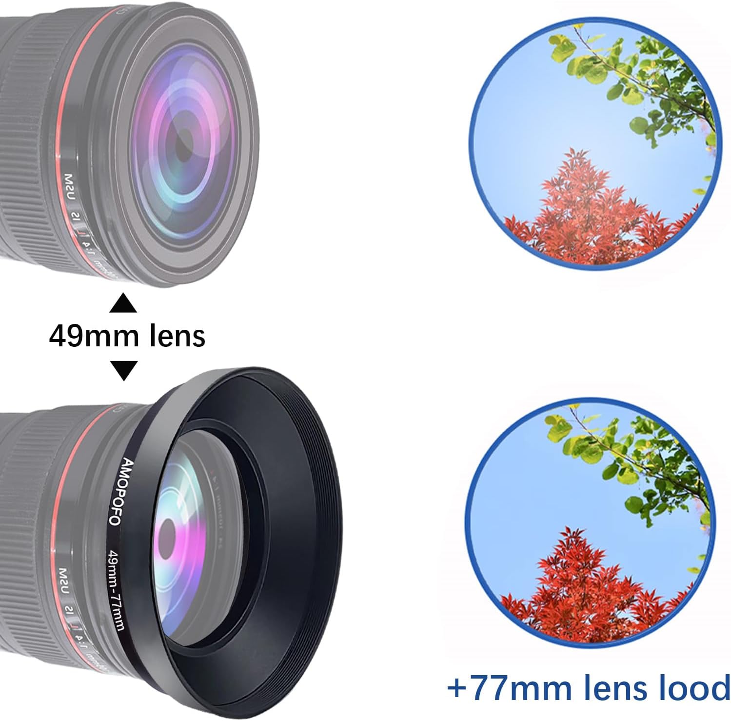 Thumbnail 6 de AMOPOFO 49mm to 77mm Step Up Ring Filter Adapter
