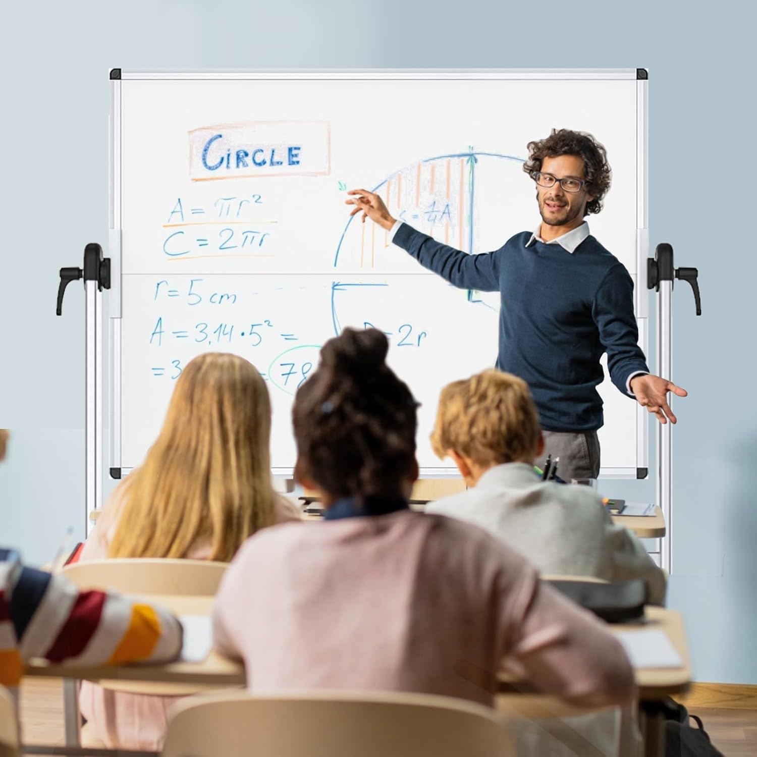 Thumbnail 6 de VIZ-PRO Double-Sided Mobile Whiteboard 120x90 cm