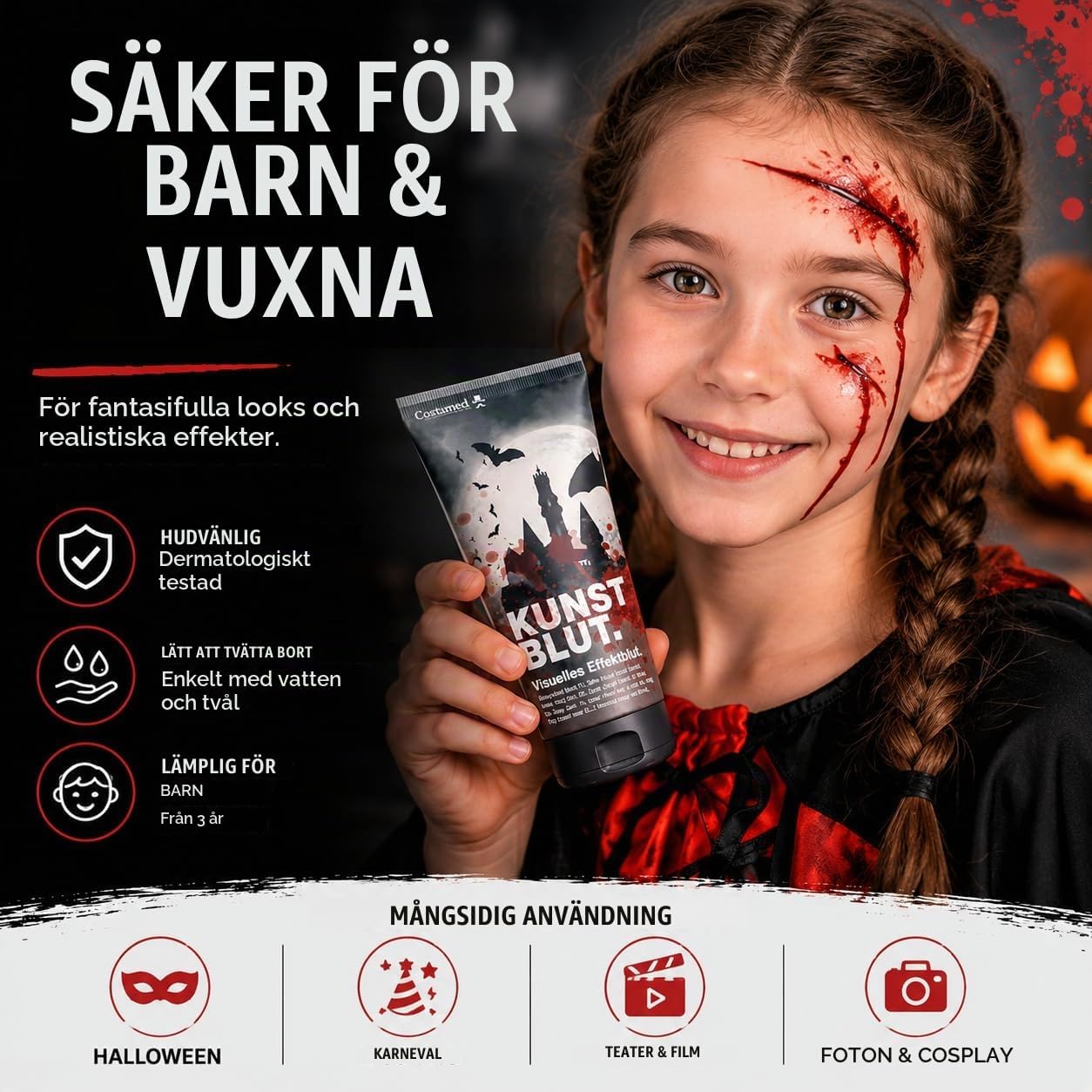Detalle de Costumed TK39331 flytande fejkblod, 50 ml för smink och utklädnad