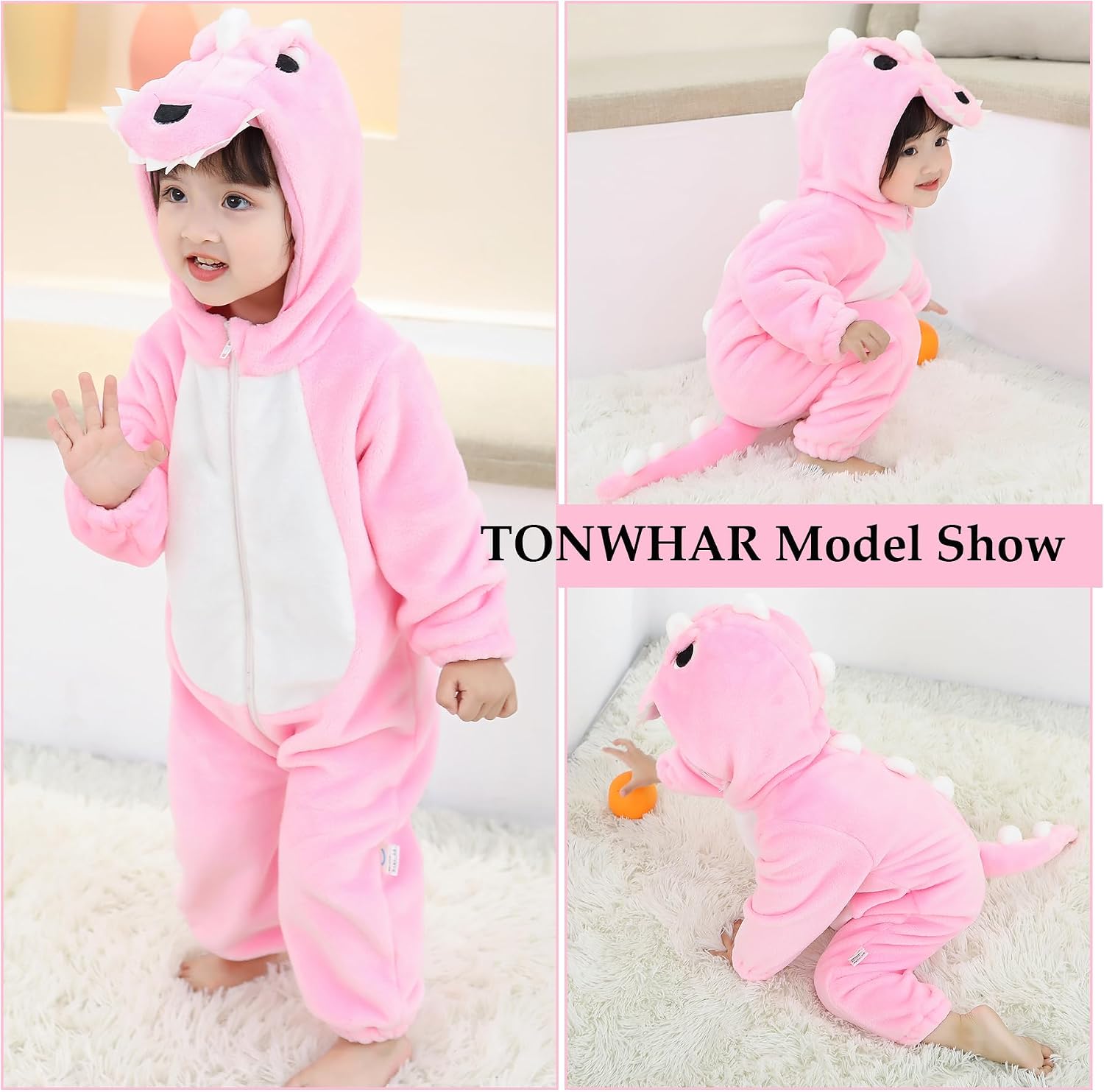 Detalle 2 de TONWHAR Costume002 Kids’ Animal Onesie Costume and Baby Romper