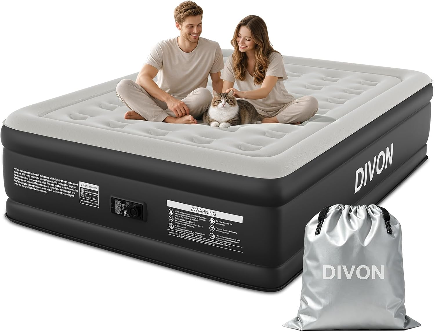 Detalle de DIVON Queen Air Mattress, 18-Inch Raised