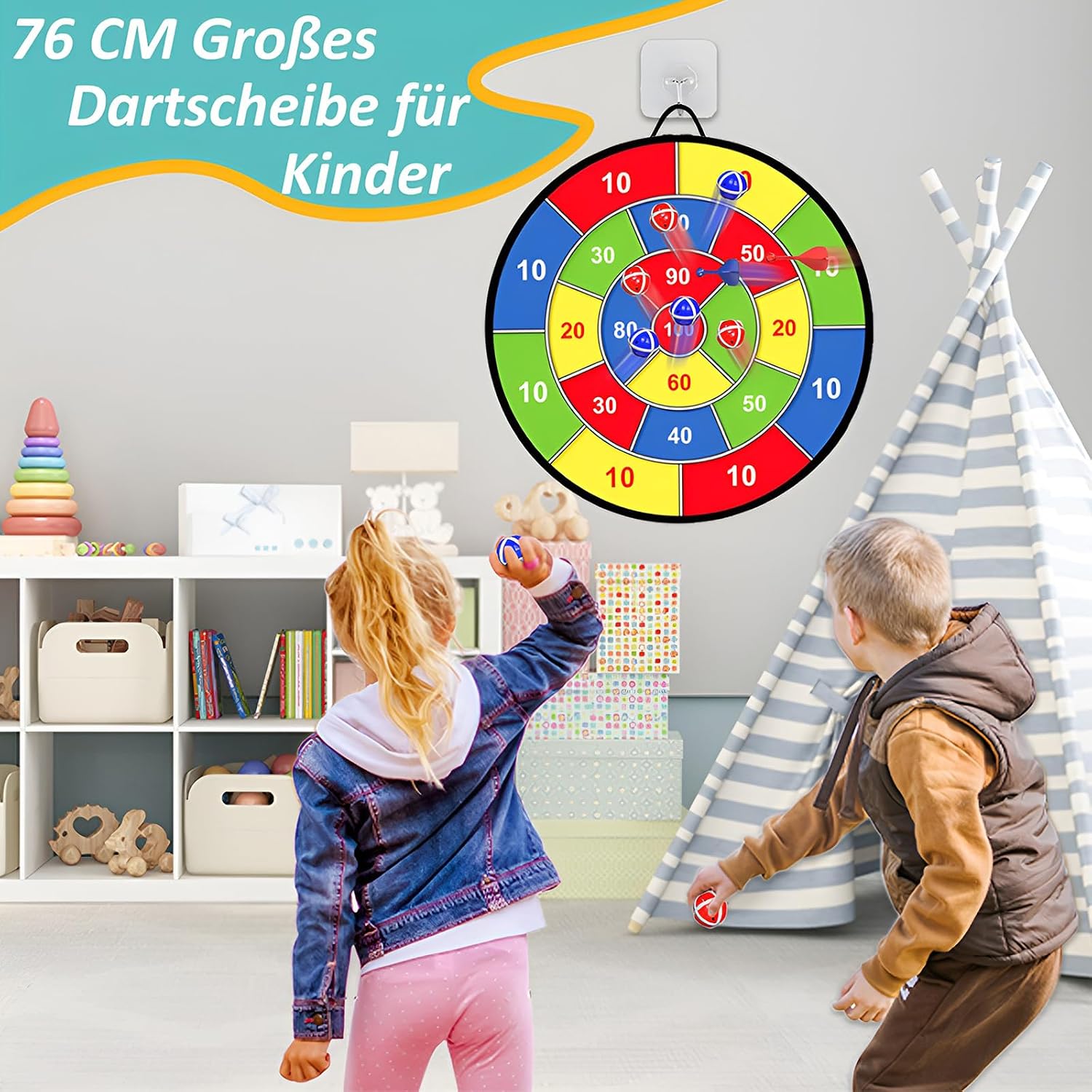 Thumbnail 3 de Doppelseitige Dinosaurier Dartscheibe 76 cm