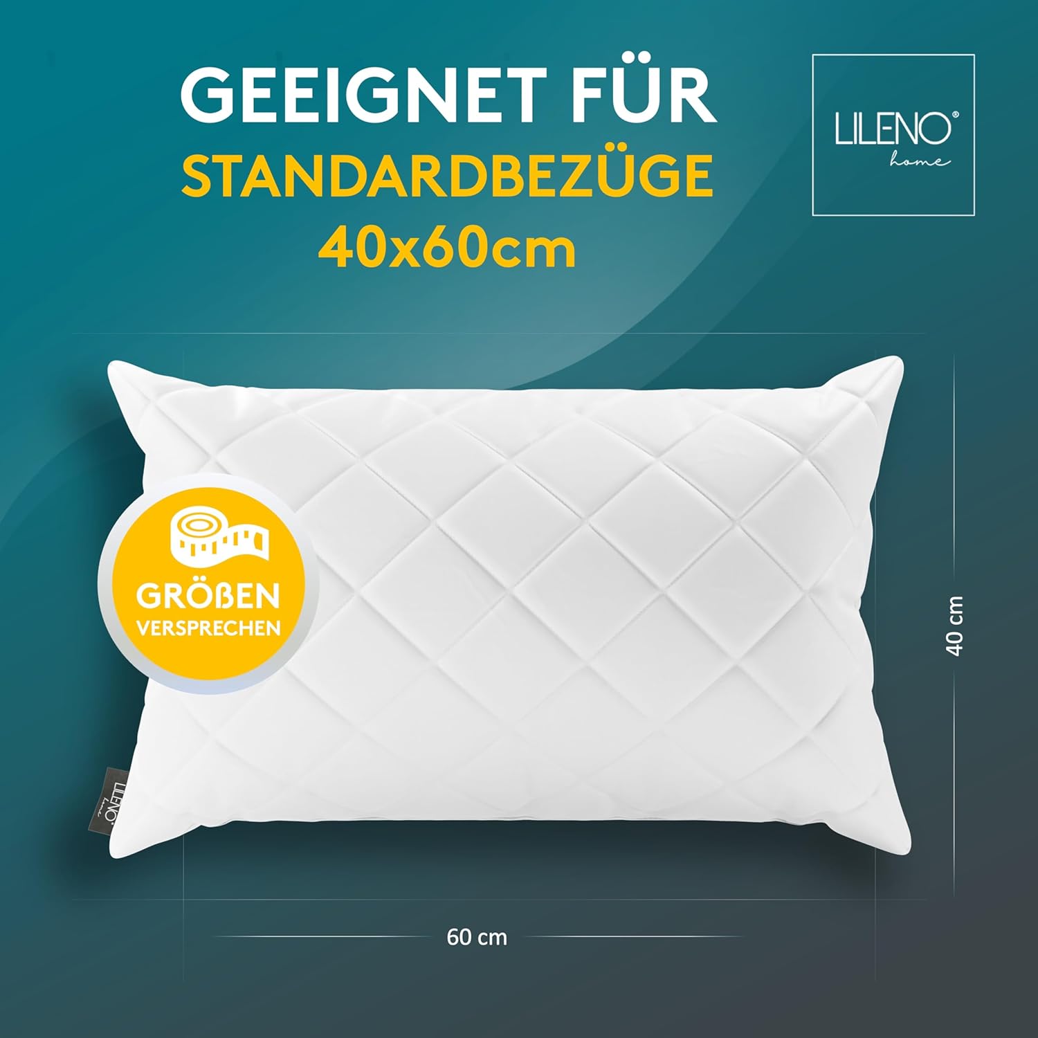 Thumbnail 4 de LILENO HOME 2er Set Kissenfüllung 40 x 60 cm – waschbar bis 95°C, Polyester-Innenkissen für Allergiker
