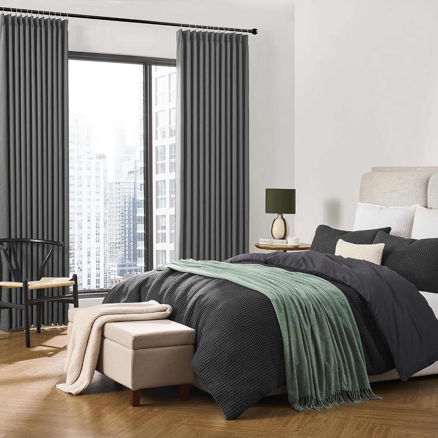 Detalle 2 de KEQIAOSUOCAI Blackout Curtains 90-Inch