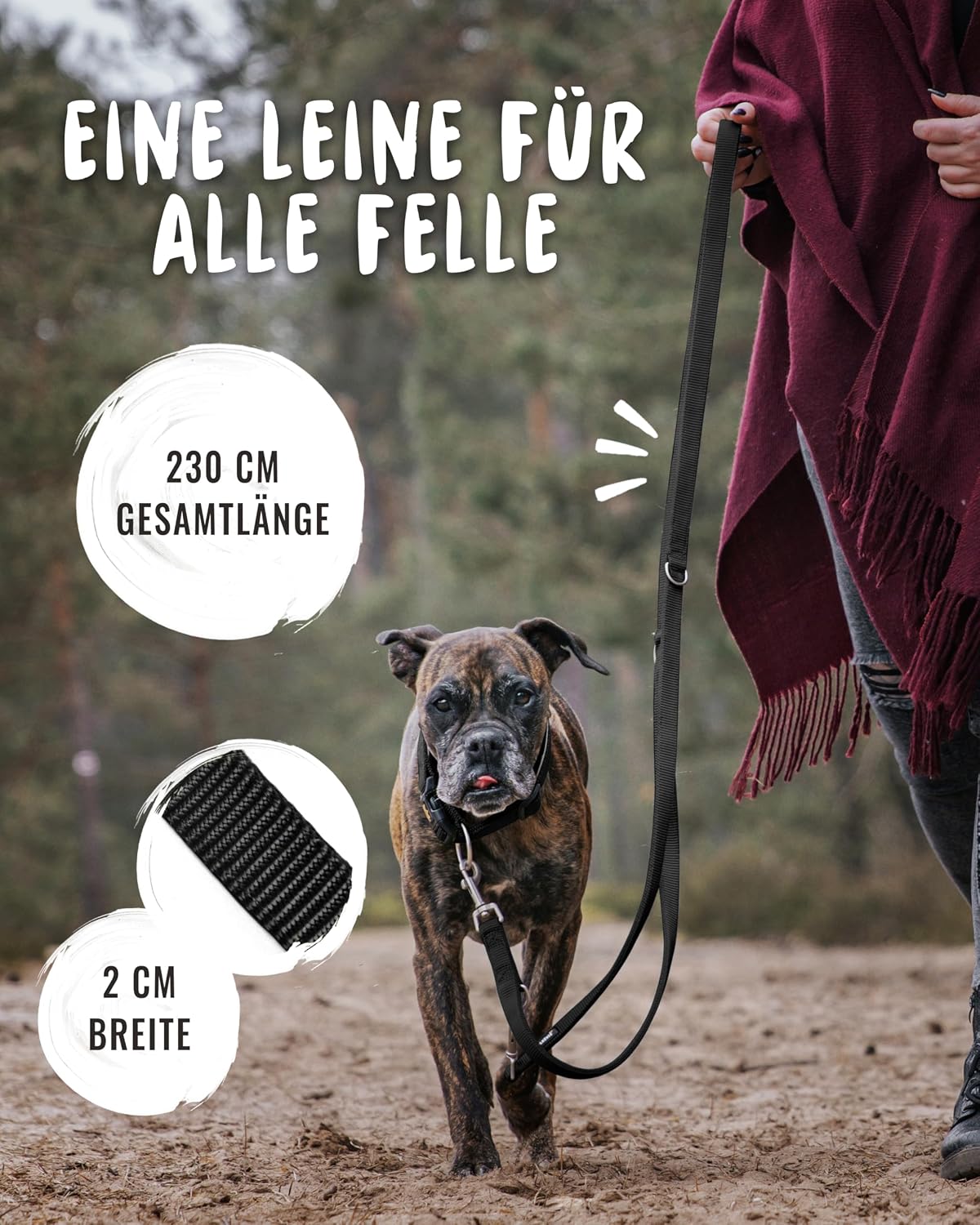 Detalle 2 de Rudelkönig Frida Führleine 2,30 m Verstellbar