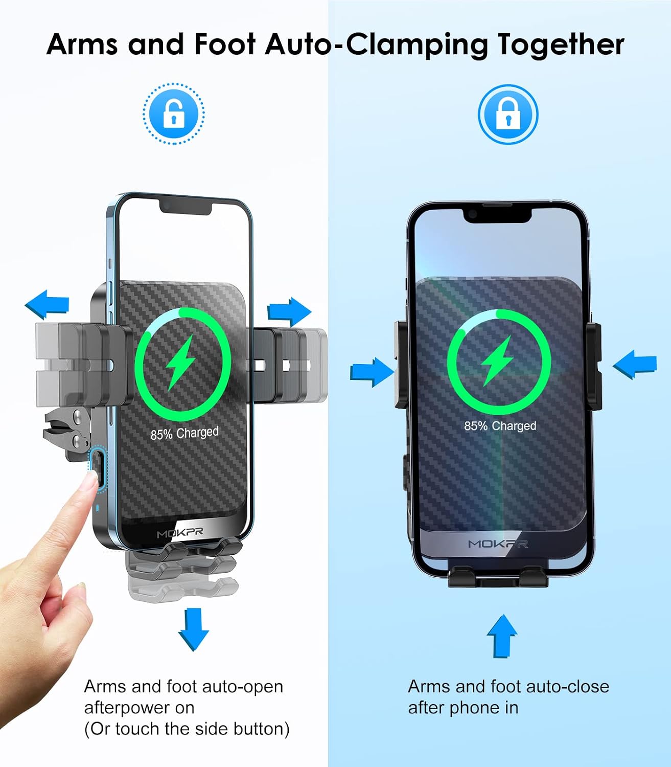 Thumbnail 4 de MOKPR 15W Wireless Car Charger for iPhone & Samsung