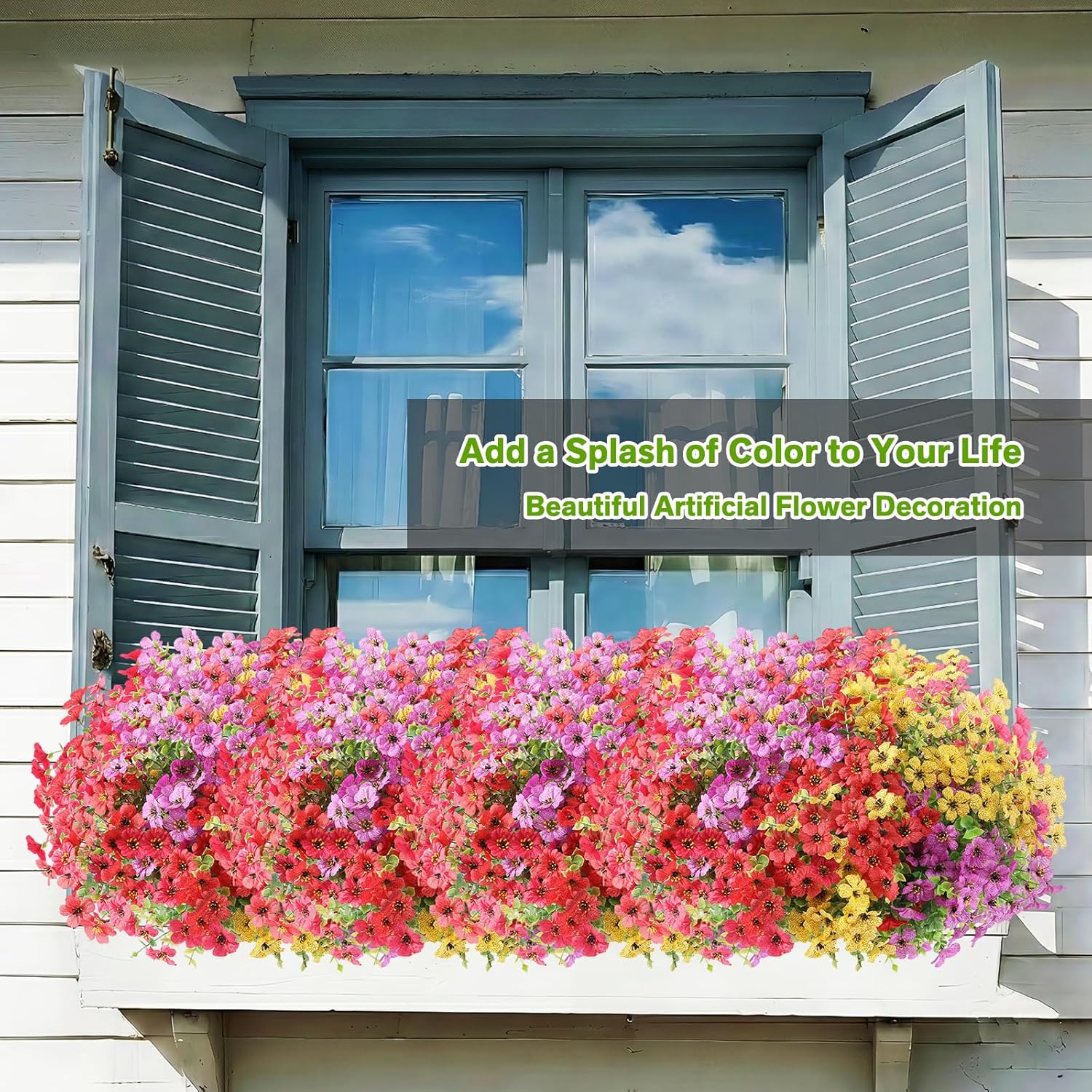 Thumbnail 6 de LetuoClips 13 Bundles of UV-Resistant Artificial Flowers for Outdoor Spring Porch & Planters