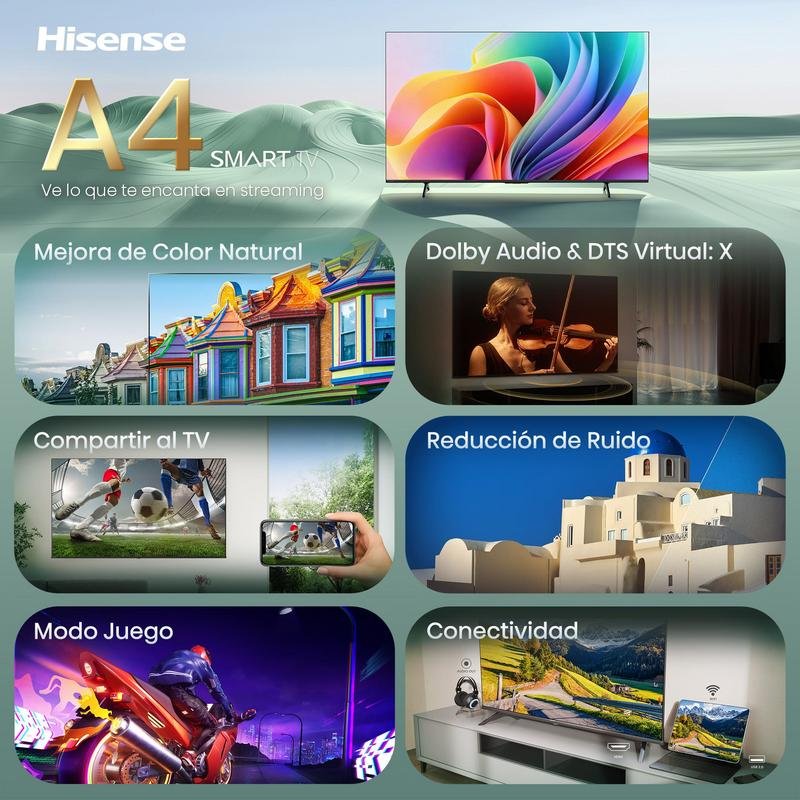 Thumbnail 3 de Hisense QLED 40A4S 40" Full HD 60Hz Smart TV – experiencia compacta y conectada para espacios pequeños