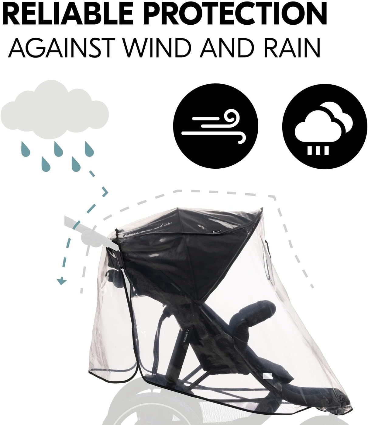 Detalle de Hauck Universal 3 Wheel Raincover for Pushchairs and Prams