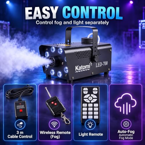 Thumbnail 1 de Katomi 500W Smoke Machine with RGB Effect and Dual Remote Controls