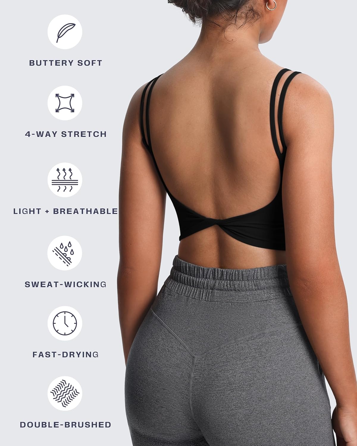 Thumbnail 4 de Aoxjox Twist Back Yoga Crop Tank bra