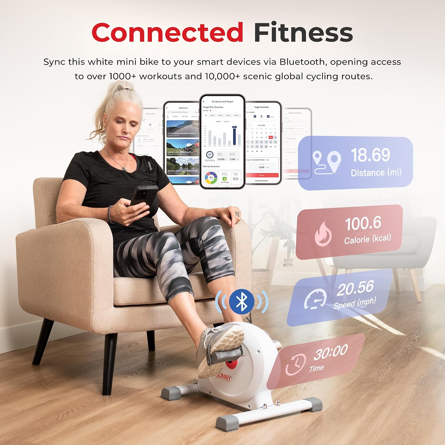 Thumbnail 5 de Sunny Health & Fitness Smart Under-Desk Bike 1