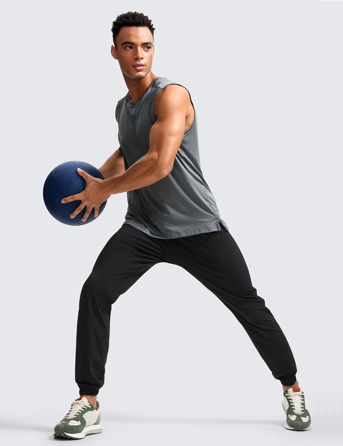 Detalle de CRZ YOGA pantaloni sportivi da corsa leggeri da uomo nero