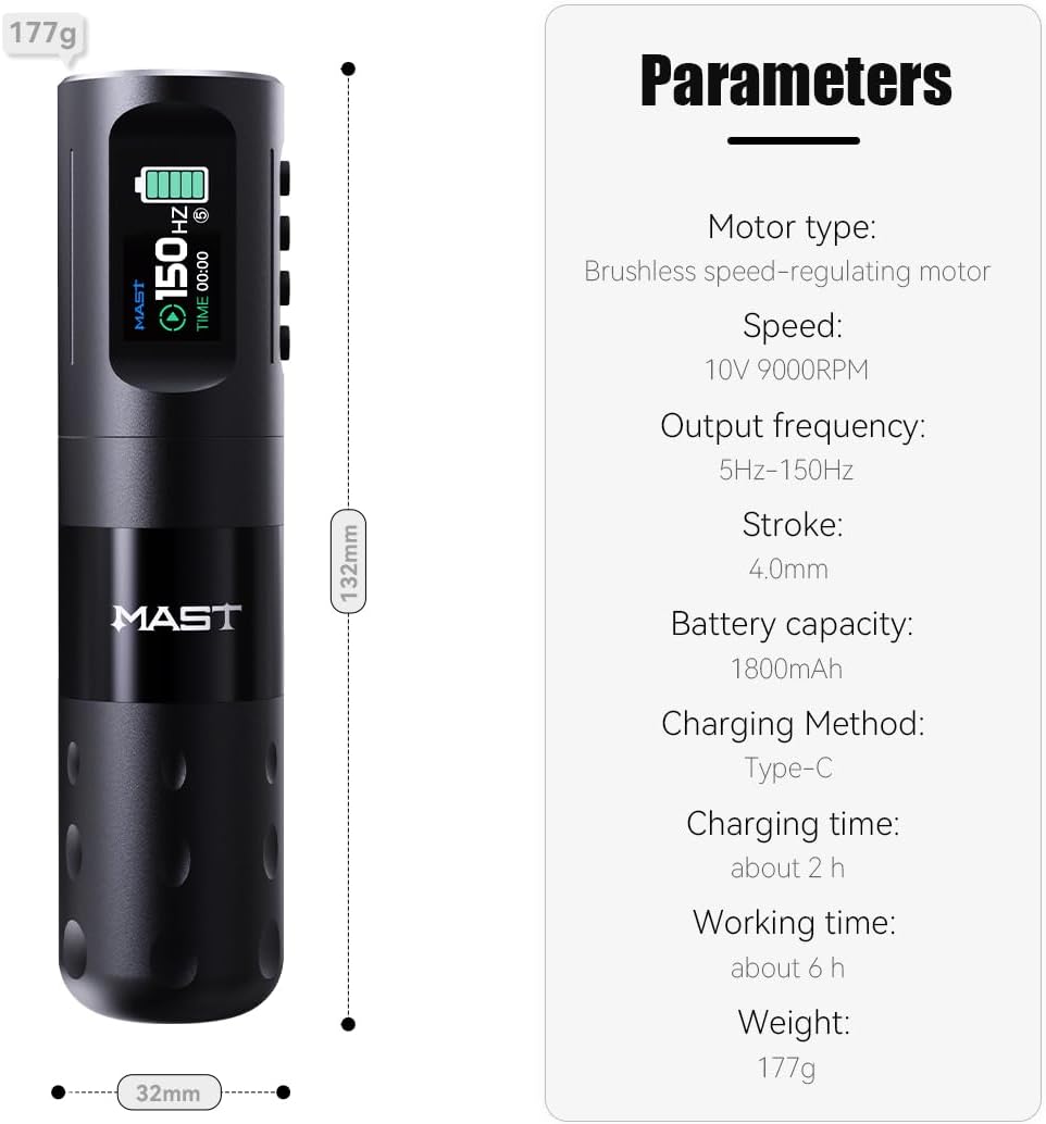 Thumbnail 5 de Mast Wing macchinetta tatuaggi Rotary Wireless 1800mAh