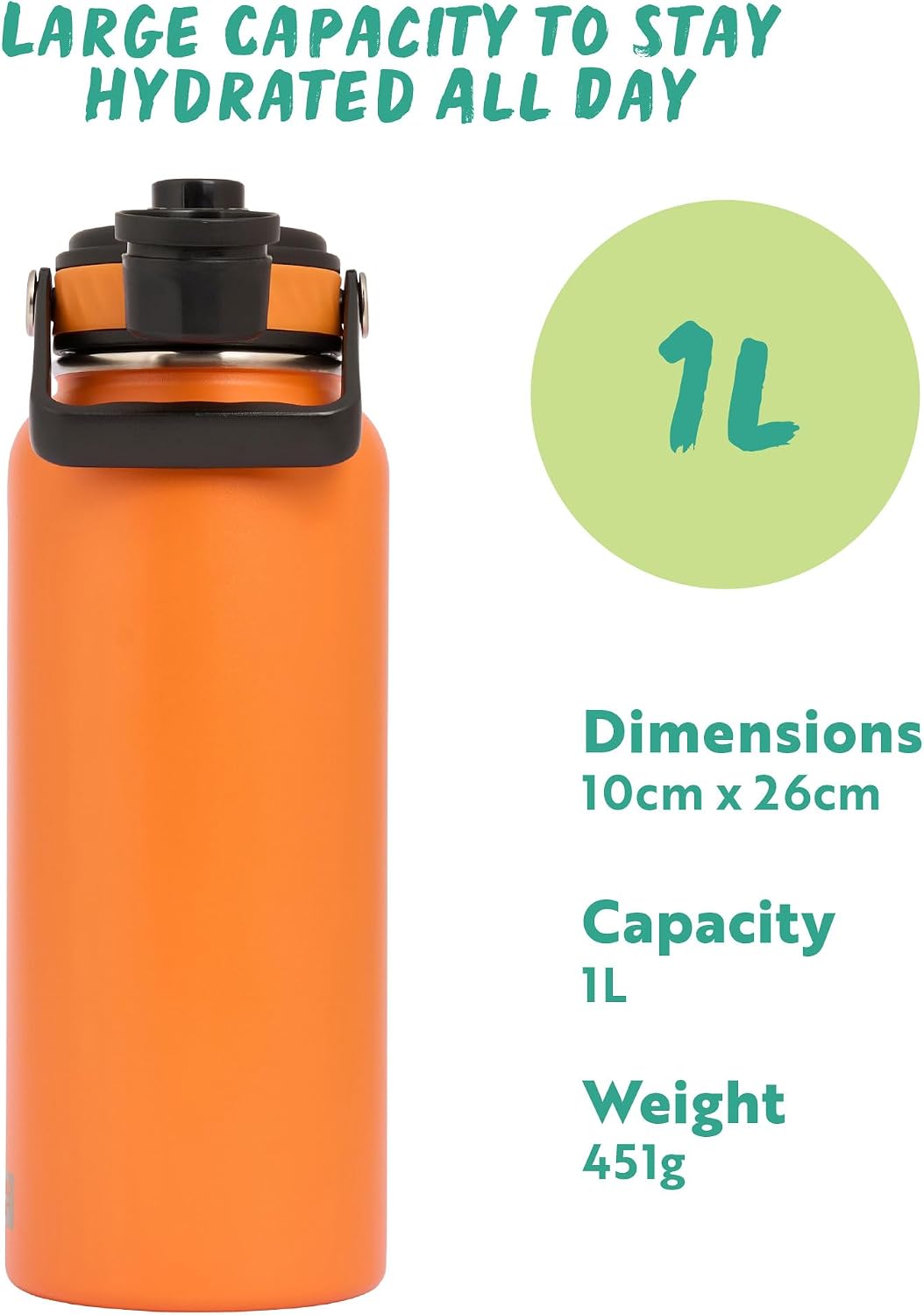 Detalle de Polar Gear Hydra Venture 1L Stainless Steel Water Bottle: a practical daily and outdoors companion