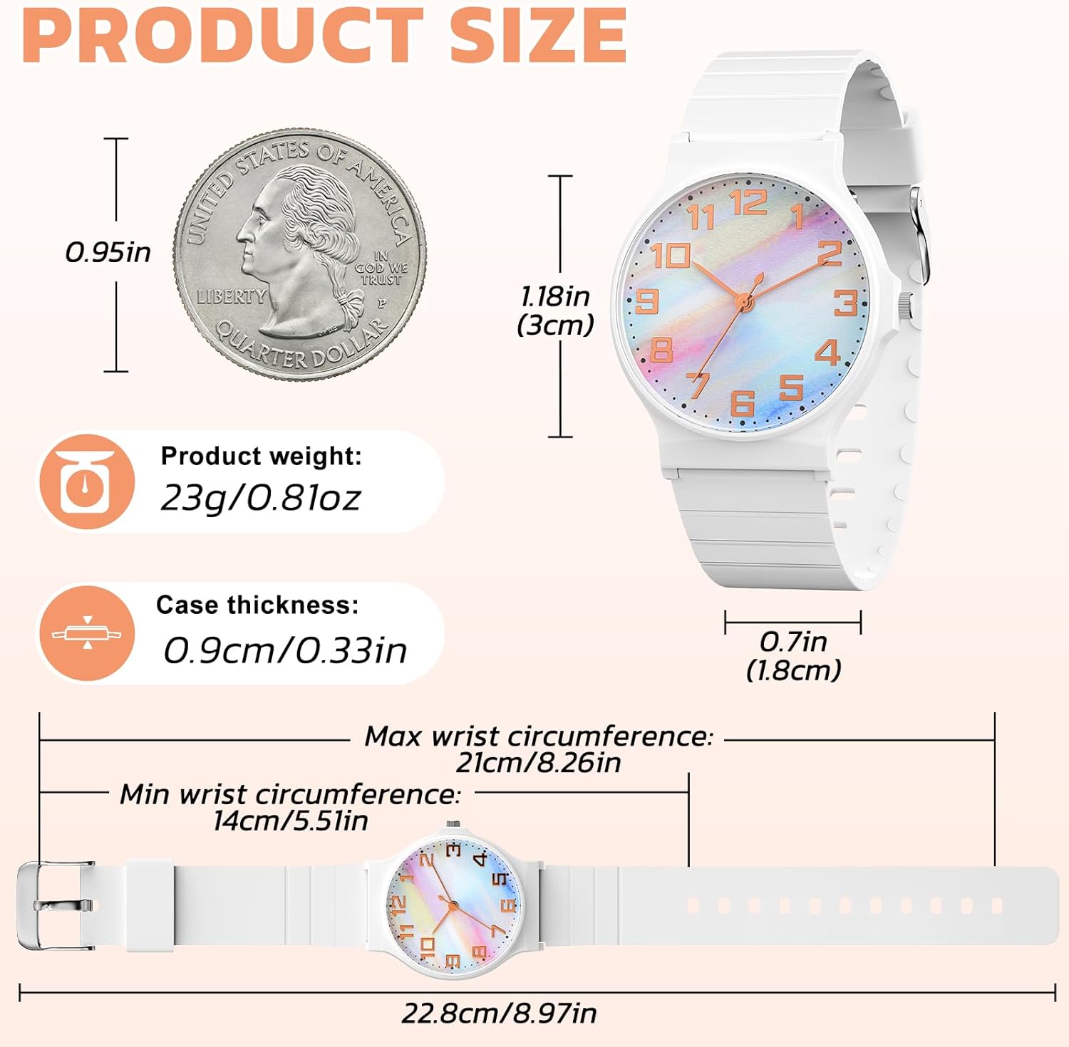 Thumbnail 3 de GUUMUXIN Montre pour Enfant Garçon et Fille — Montre analogique quartz avec bracelet en TPU, étanche 30 m