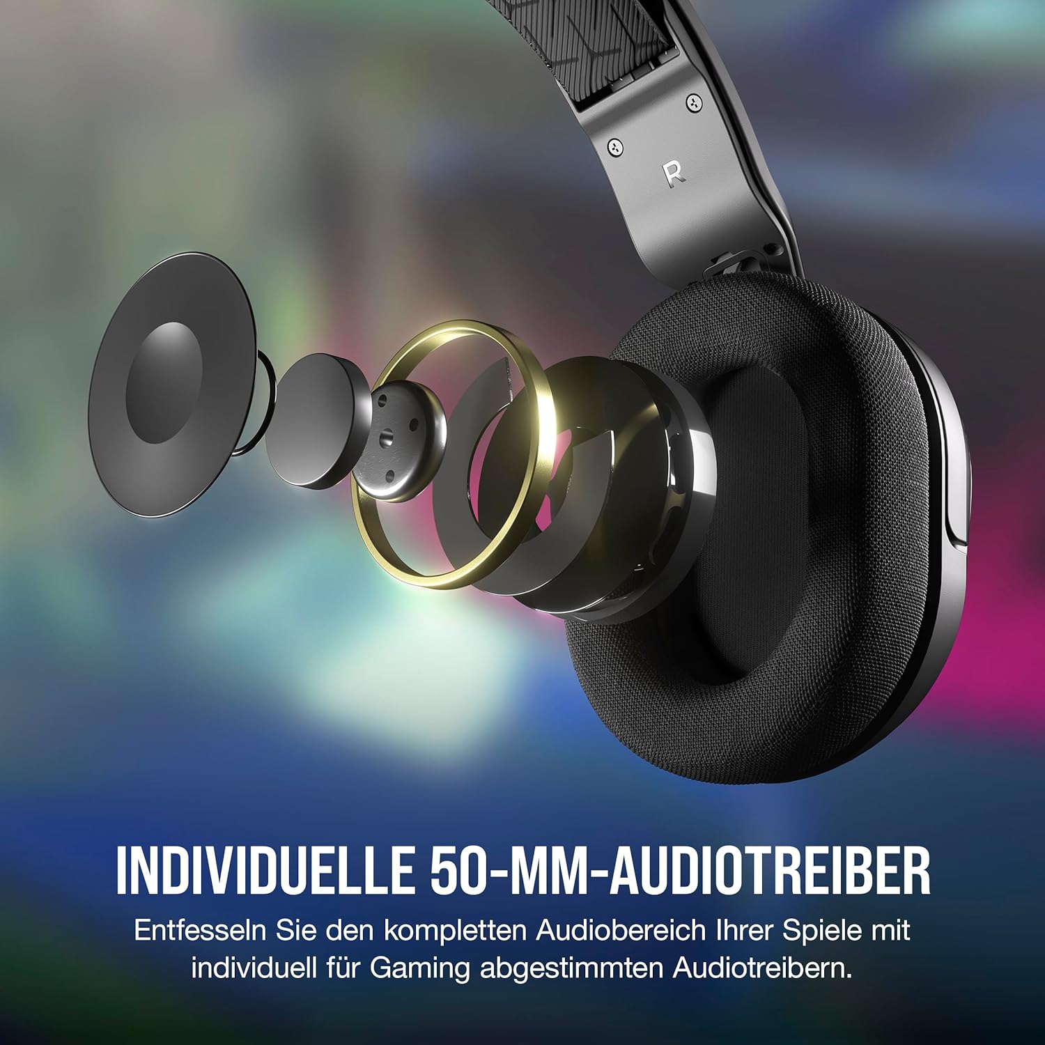 Detalle 2 de Corsair HS35 v2 Multiplattform – kabelgebundenes Gaming-Headset mit omnidirektionalem Mikrofon