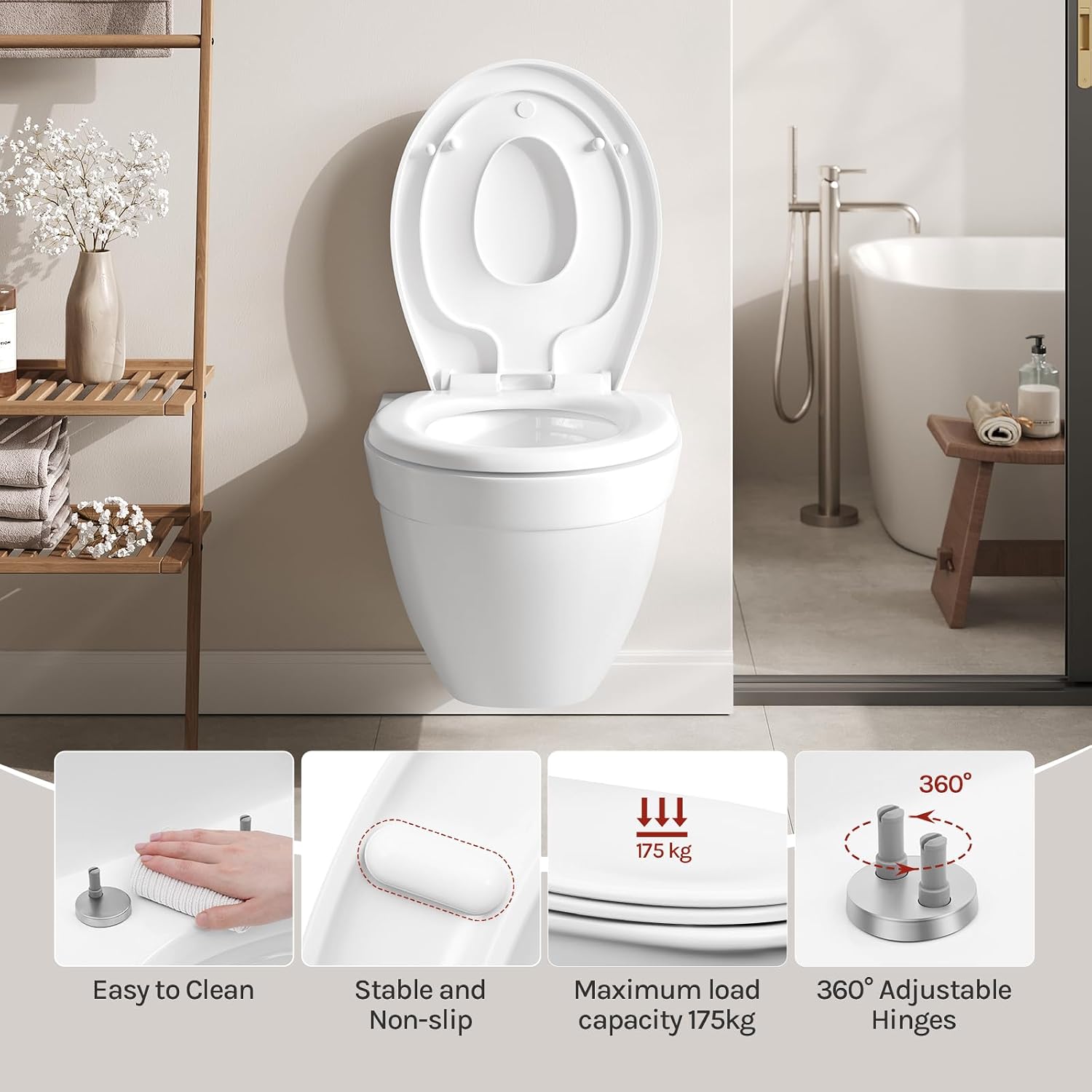 Detalle de Family child toilet seat, soft close 175 kg