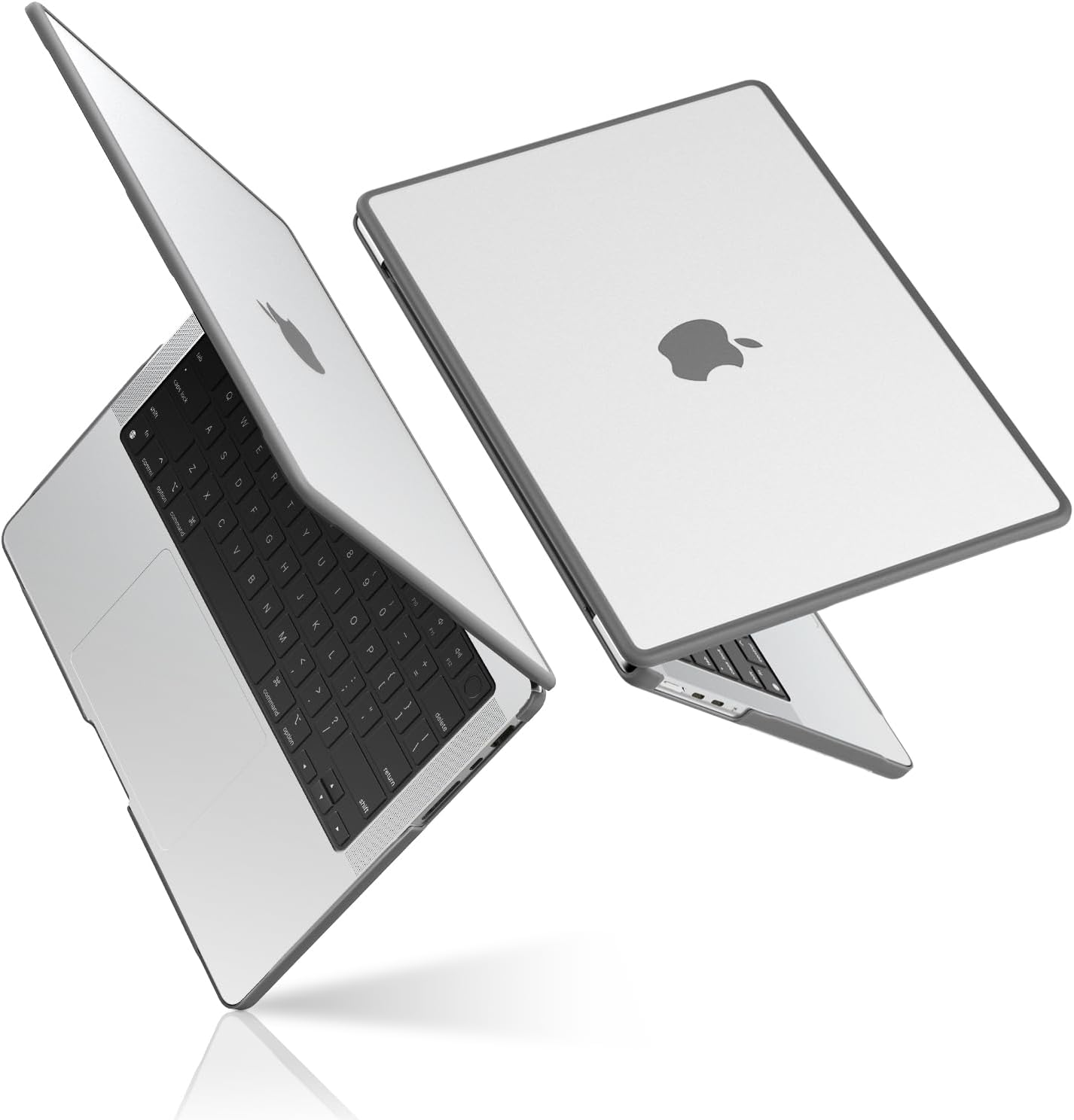 Thumbnail 6 de BlueSwan Hülle für MacBook Pro 14 Zoll (2021–2026) — TPU-Rahmen, matte Anti-Fingerprint Schutzhülle in Grau