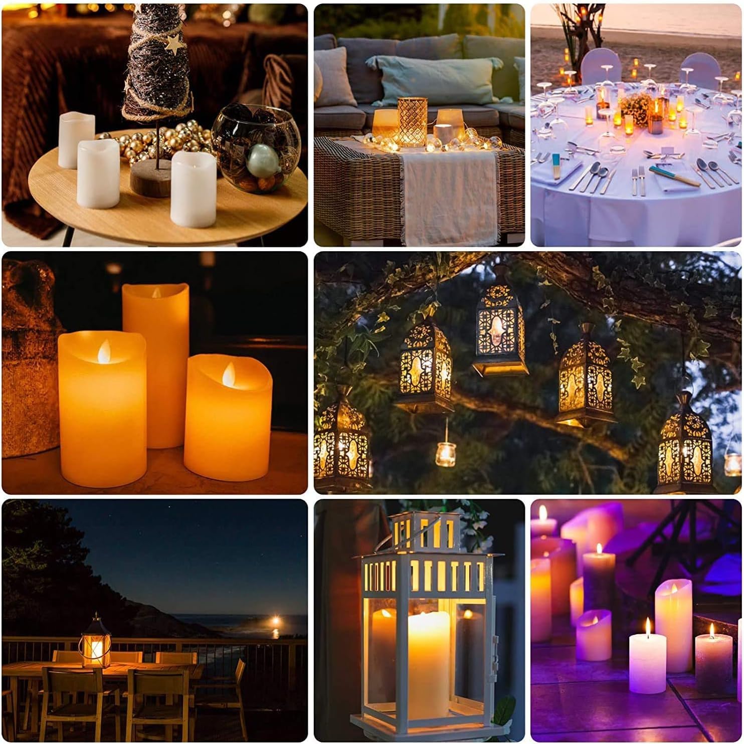 Thumbnail 6 de TLNFHRPI Set of 12 Flameless LED Candles with Remote Timer, Ivory