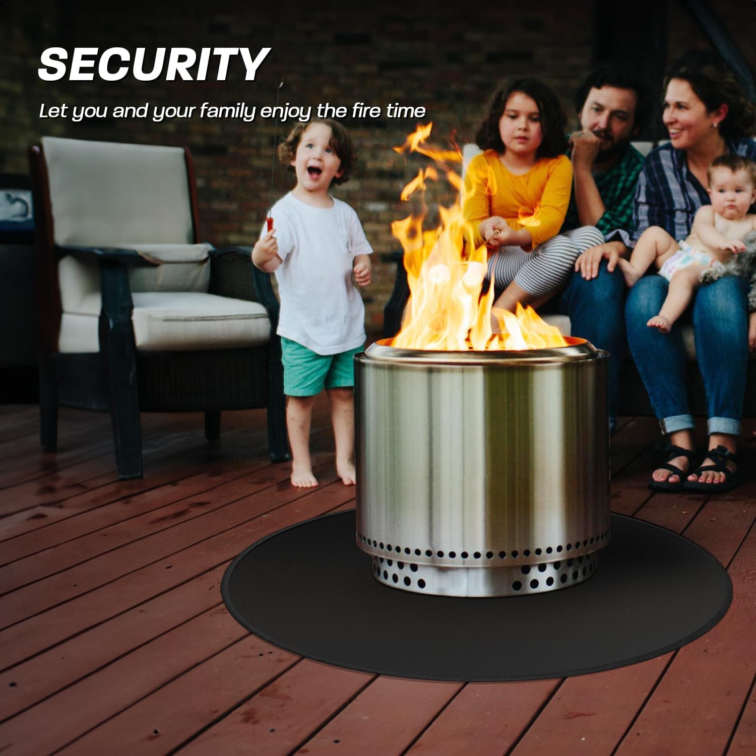 Detalle de rumlick HDC-715 36-Inch Round Fiberglass Fire Pit Mat