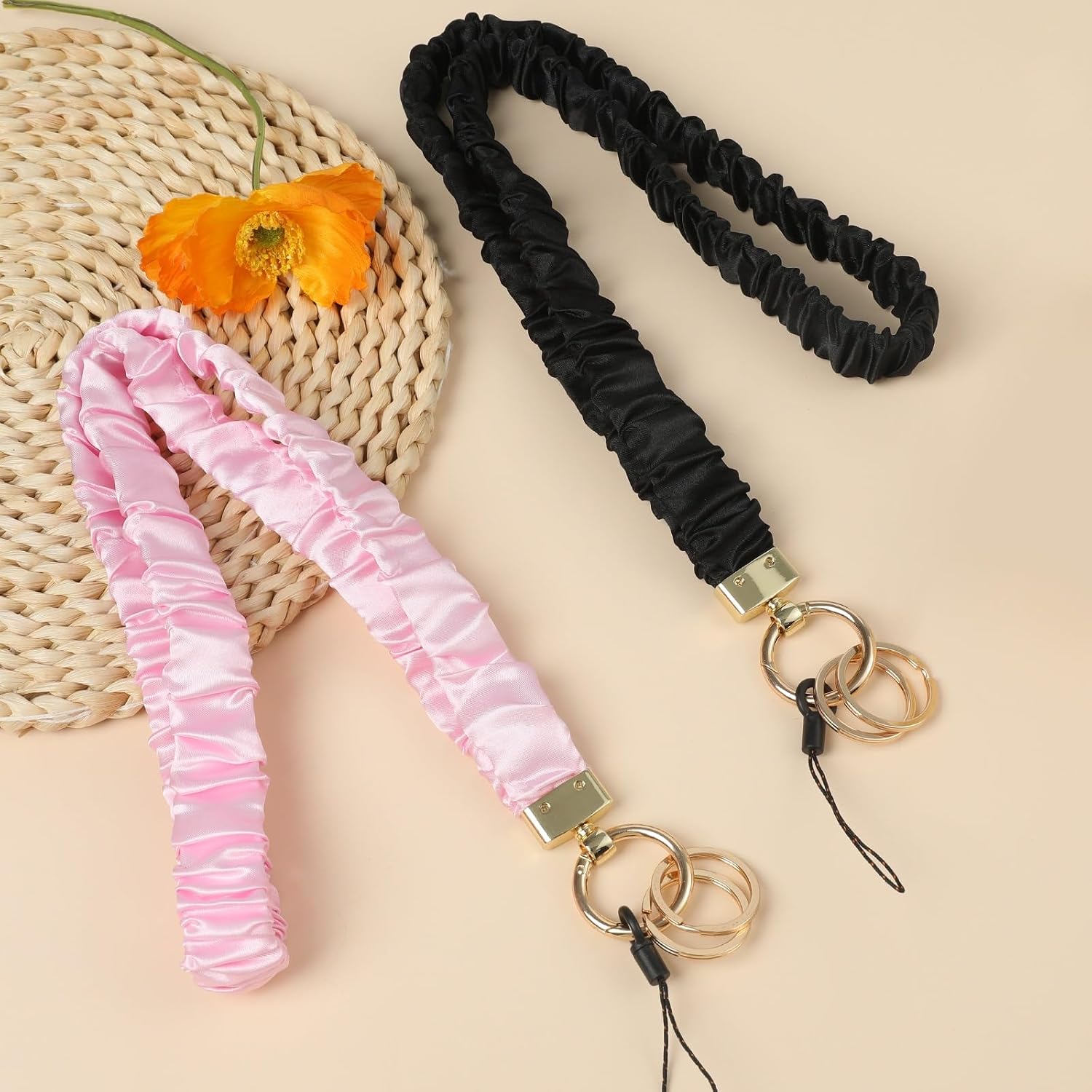 Thumbnail 6 de HONSIO Scrunchie Lanyard with ID Holder, Stretchy Retractable Badge Lanyard