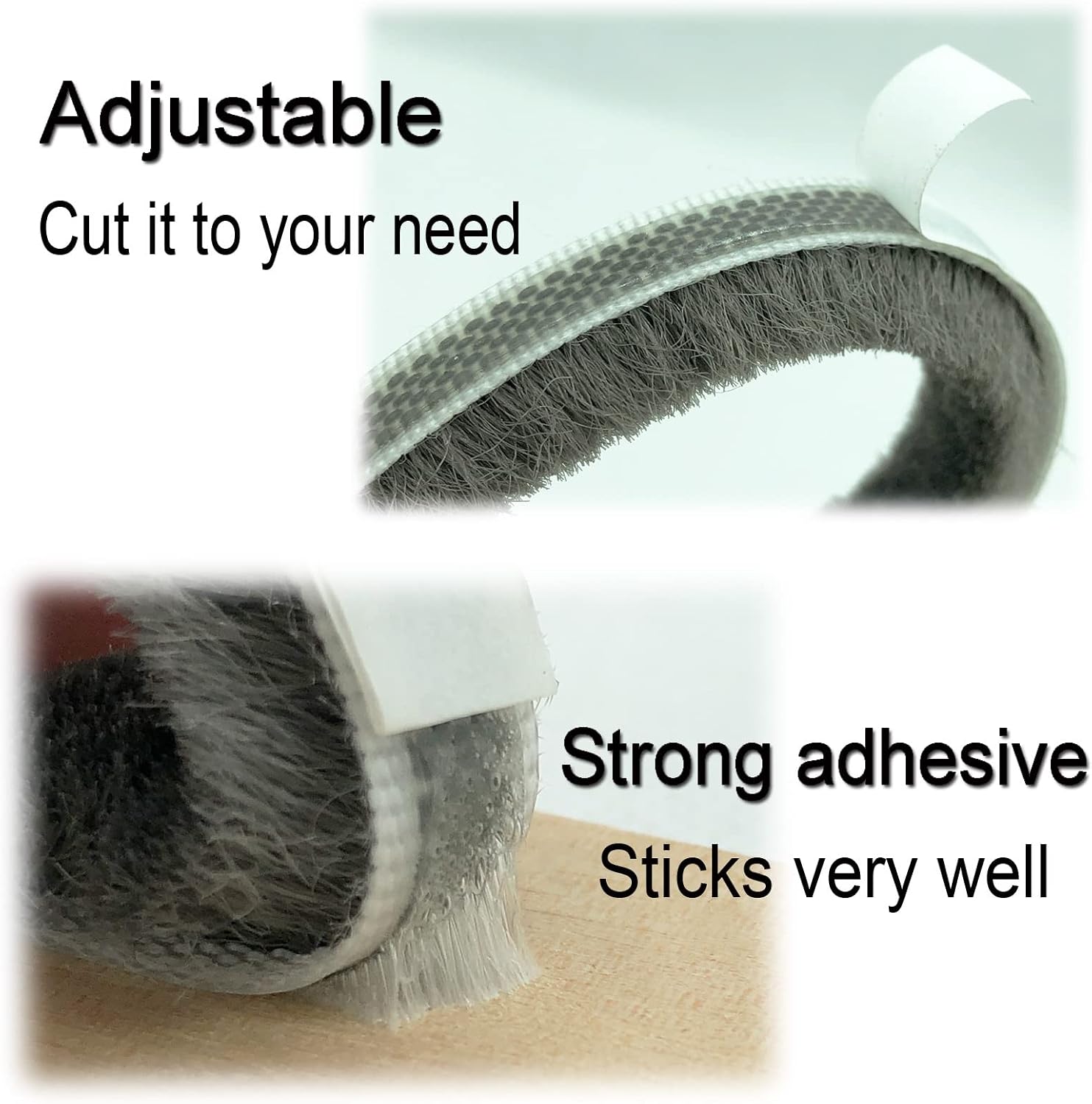 Detalle 1 de Self-Adhesive Pile Weather Stripping, 16.5 ft