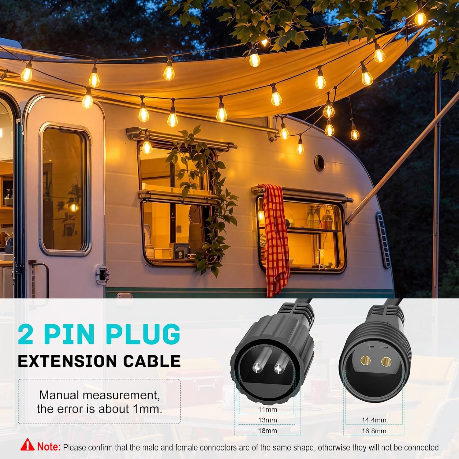 Thumbnail 2 de A.bigwhale Lichterkette Verlängerung 6 m (2-polig) IP65 für Weihnachtsbeleuchtung im Außenbereich