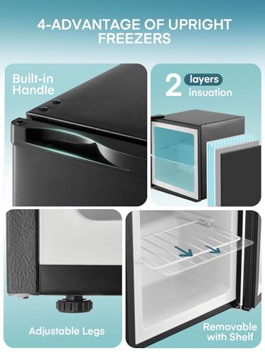 Detalle 2 de FOHERE 32L Mini Congélateur, Porte Réversible, 4 Étoiles - Silencieux et Compact pour Bureau, Hôtel ou Maison