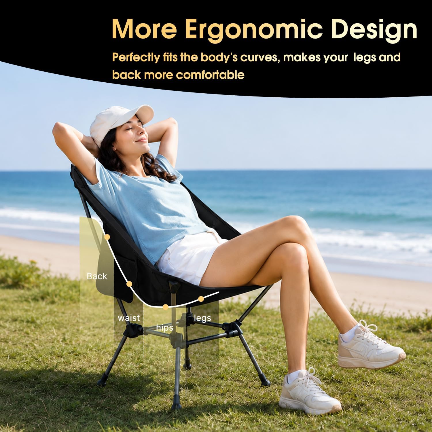 Thumbnail 4 de MOON LENCE SFplus Oversized Portable Camping Chair, 330 lb Capacity
