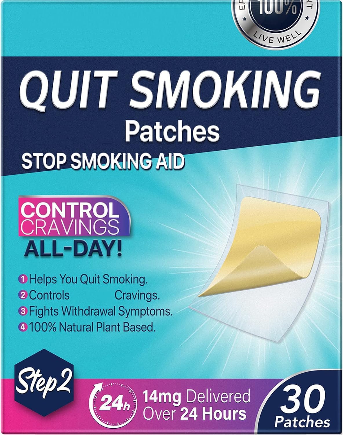 Detalle de Valleylux Step 2 Nicotine Patches, 14 mg Over 24 Hours, 30 Count