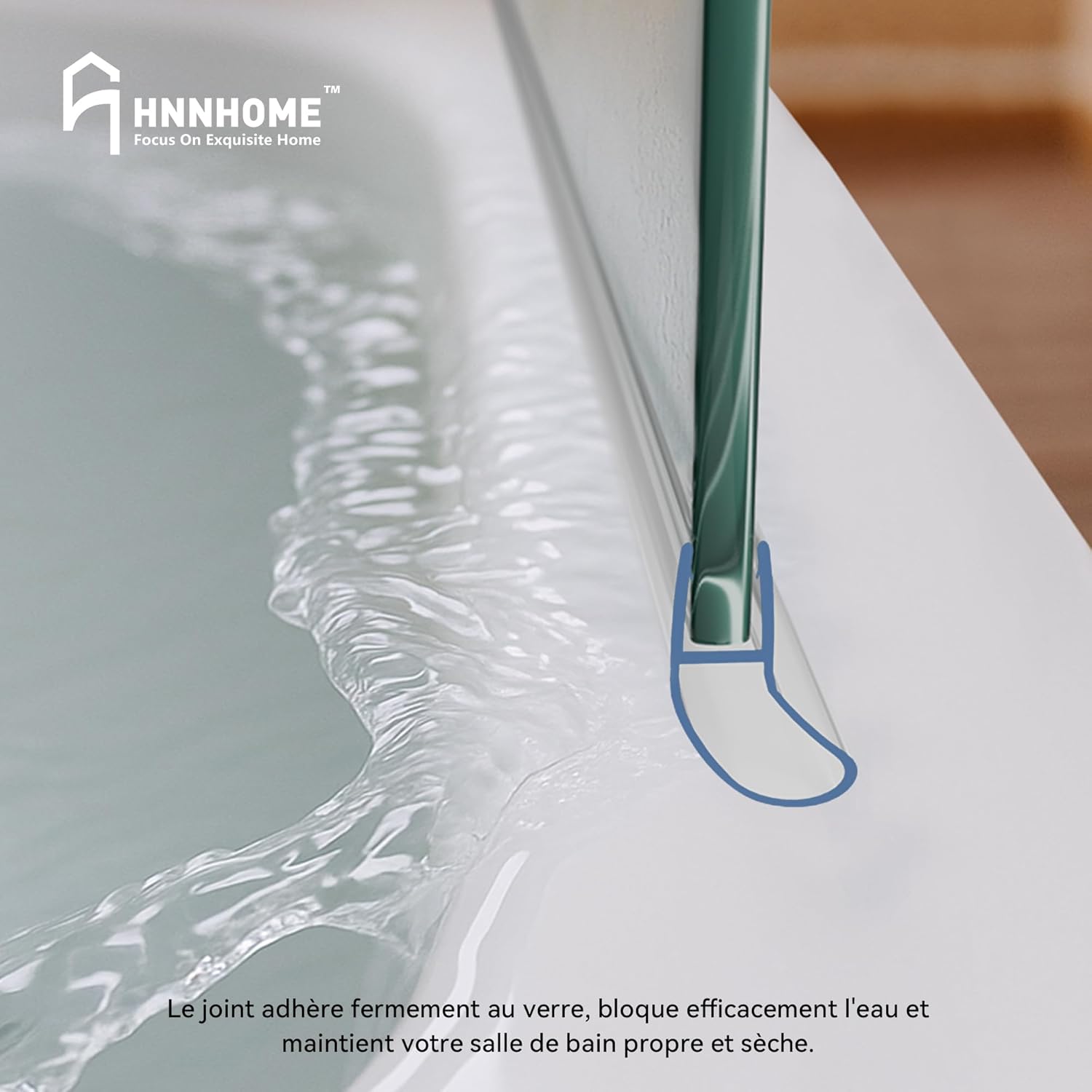 Thumbnail 6 de HNNHOME Bath Shower Screen Door Seal 870 mm pour verre 4‑6 mm