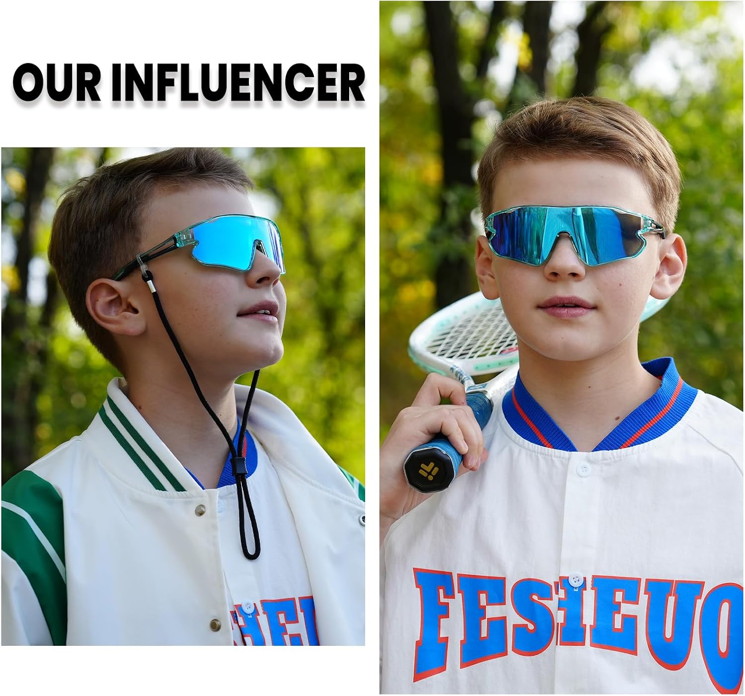 Detalle 2 de DUCO Kids Polarized Sports Sunglasses, UV Protection, Wraparound TR90 Frame