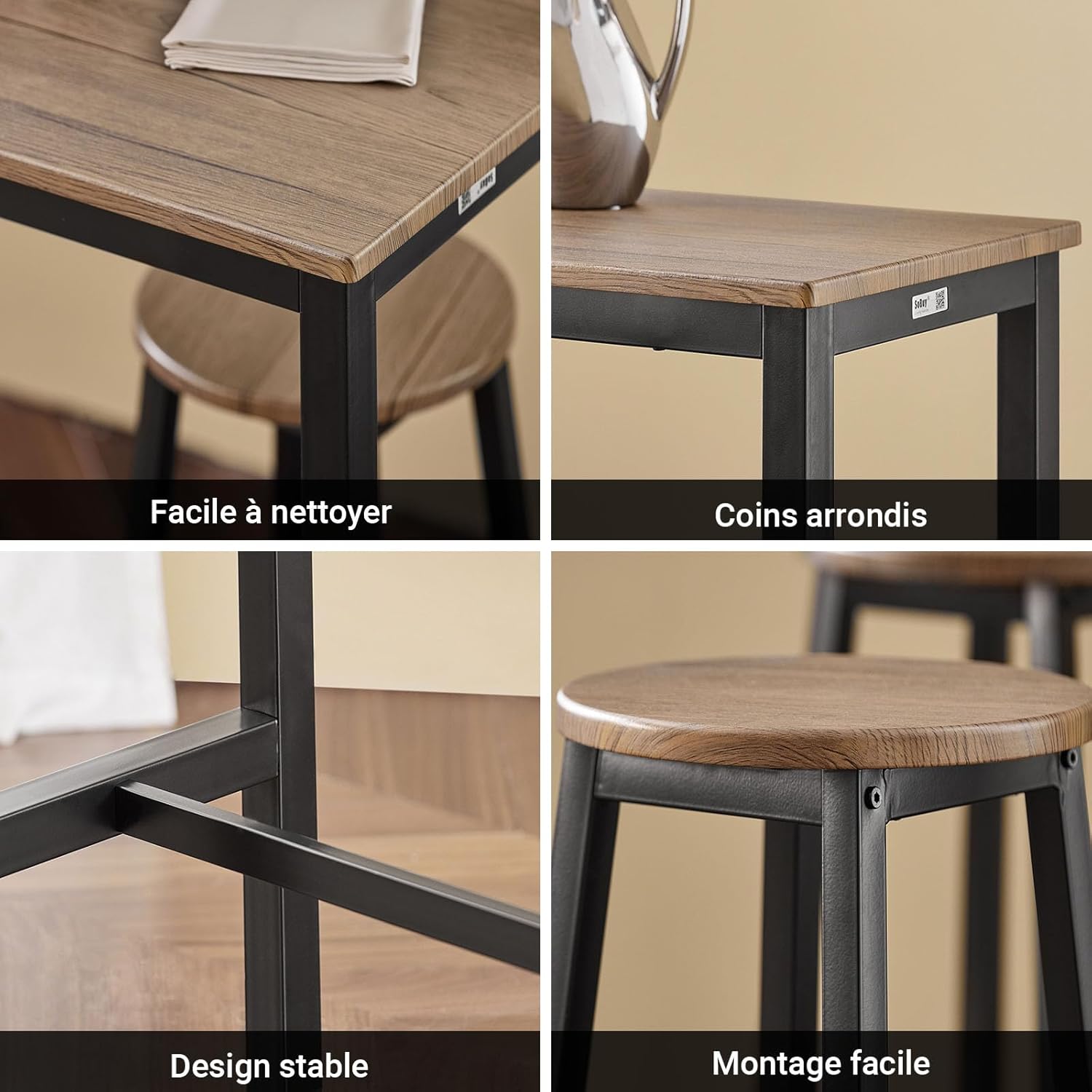 Thumbnail 5 de SoBuy OGT22-SCH table haute 120 cm