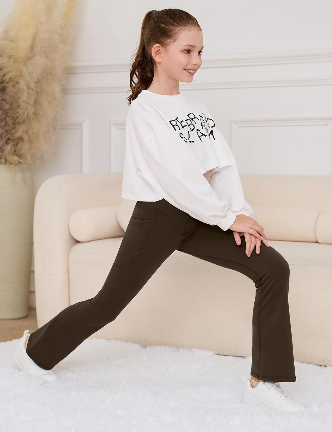Thumbnail 2 de Desol Thermo-Schlaghose für Mädchen mit Taschen – gefütterte Flared Leggings als Gymnastik- und Sporthose
