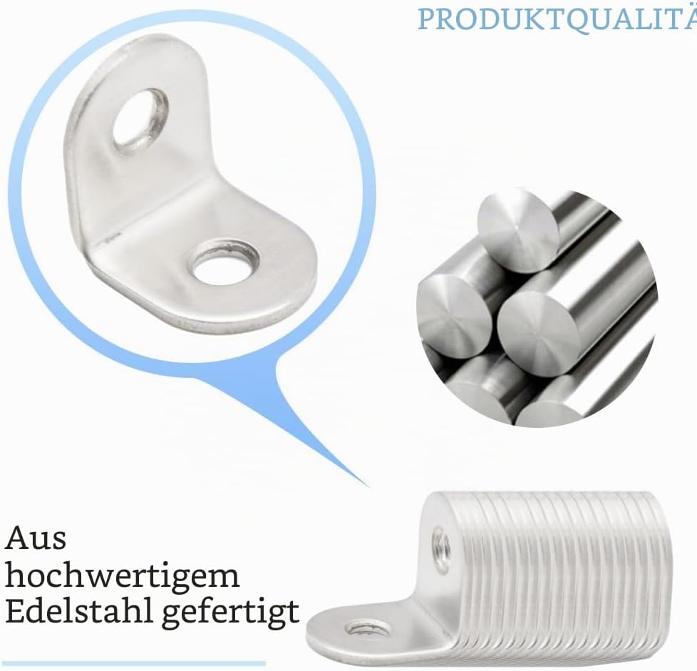 Thumbnail 2 de CEEYSEE Edelstahl Winkel 20x20mm – 20 Stück Eckwinkel mit Schrauben, 90°
