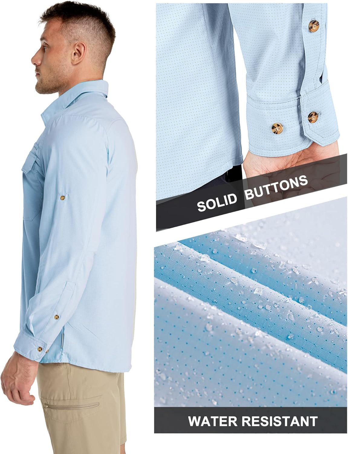 Thumbnail 2 de 33,000ft Men's Long Sleeve UV Protection Safari Shirt with Pockets