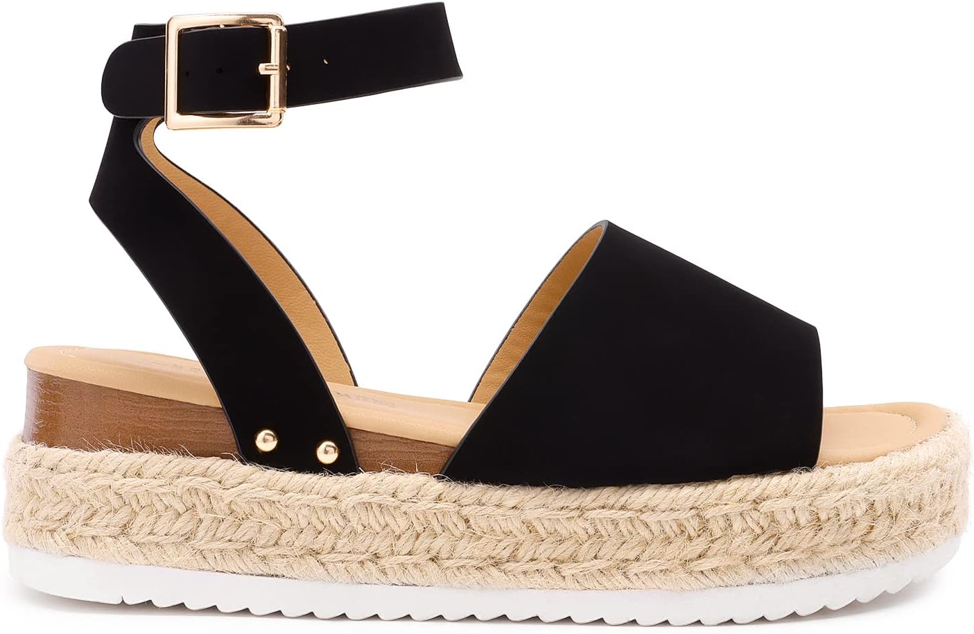 Detalle de DREAM PAIRS Women's Platform Espadrilles: Comfortable Ankle Strap Wedge Sandals