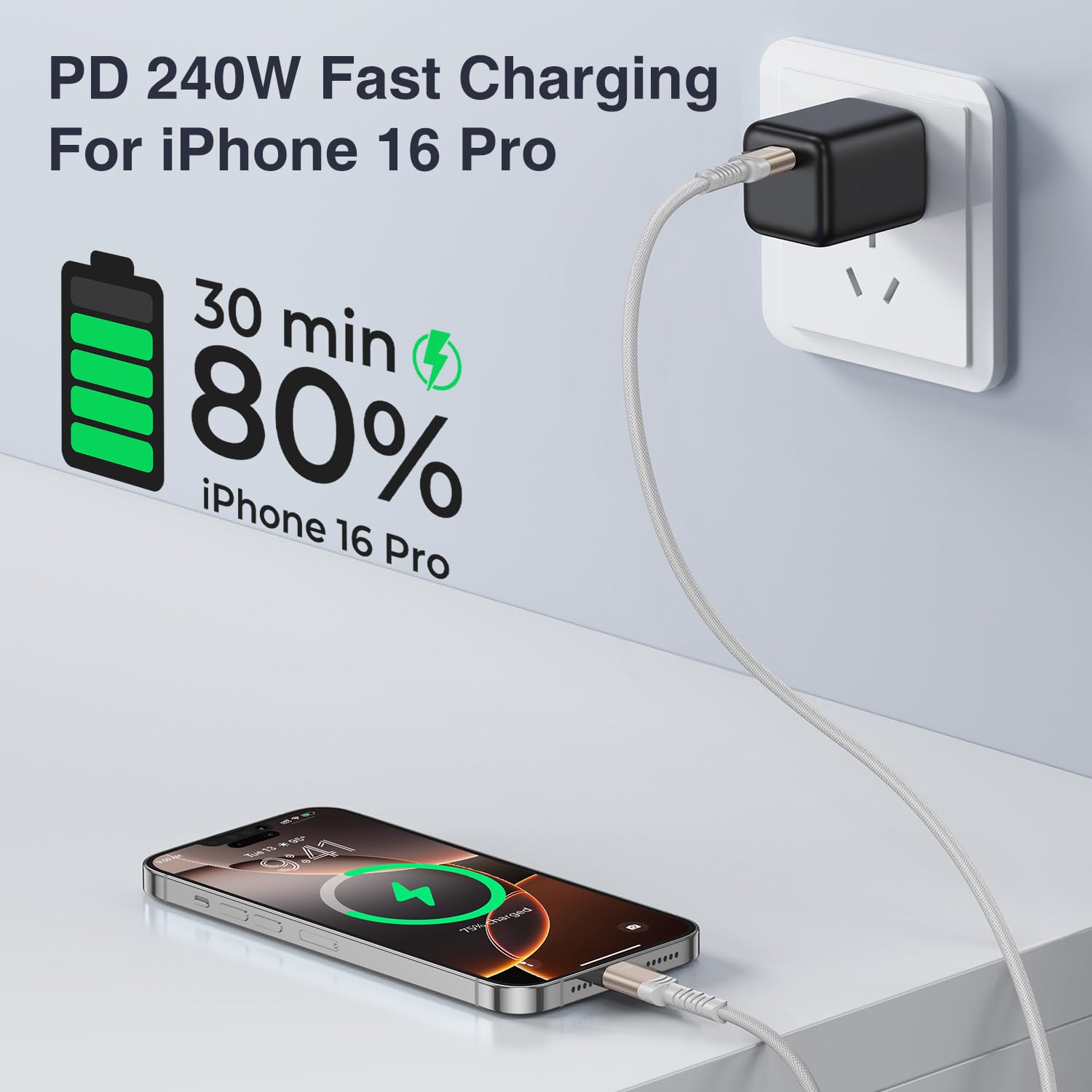 Thumbnail 3 de Ubluker Cavo USB-C a USB-C corto 0,5 m fino a 240W con eMarker e sincronizzazione dati