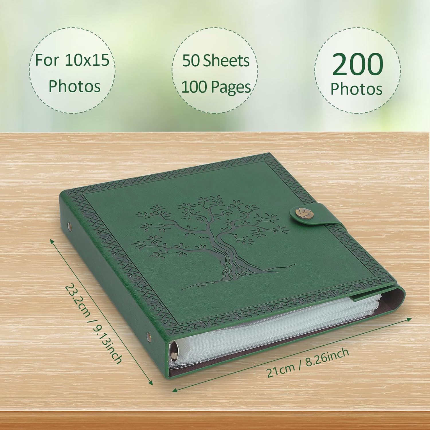 Thumbnail 2 de ZEEYUAN Album Foto 10x15 in pelle con tasche e 200 foto (50 fogli / 100 pagine)