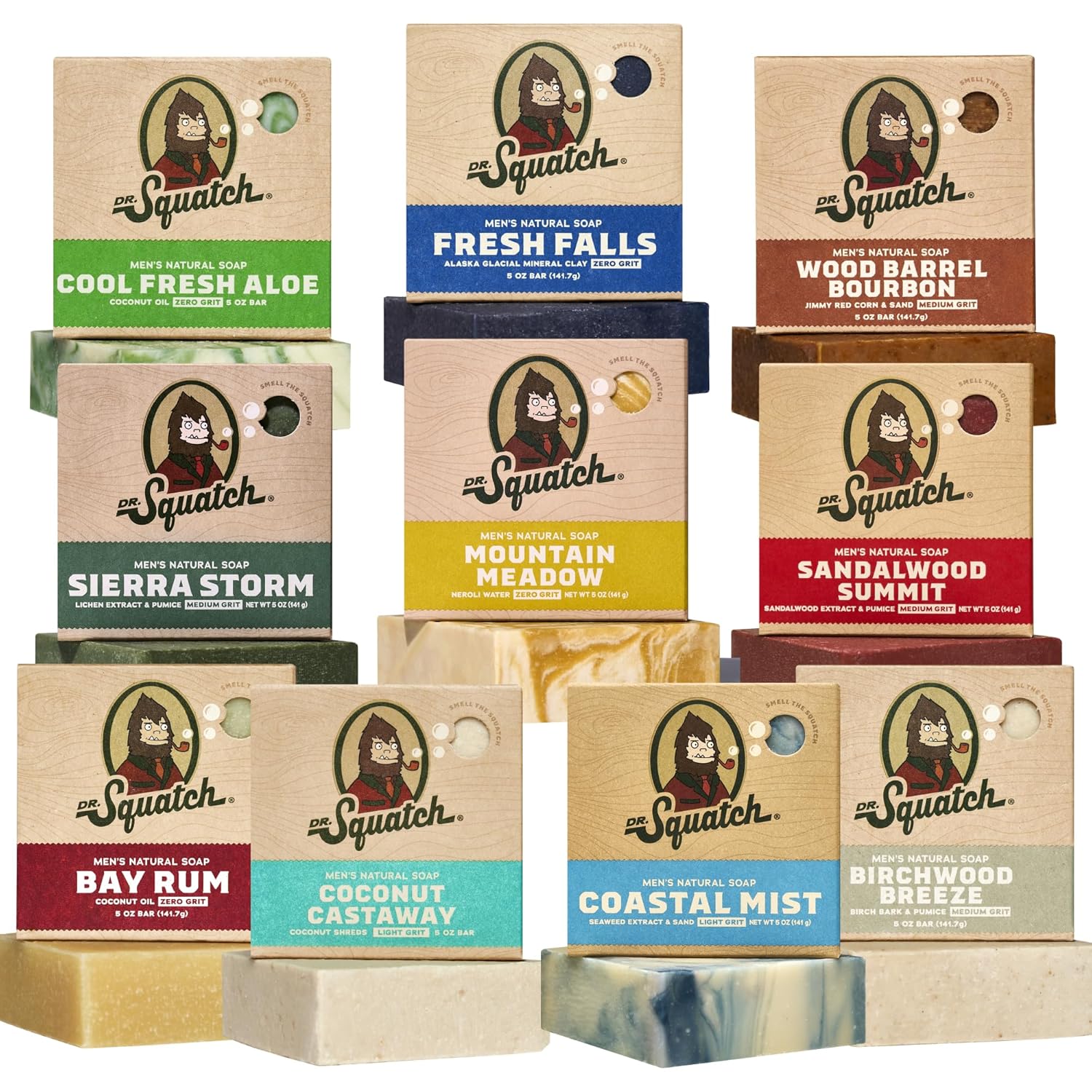 Thumbnail 5 de Dr. Squatch Natural Men’s Bar Soap 10-Pack (Cold Process) — Wood Barrel Bourbon, Birchwood Breeze, Bay Rum & more