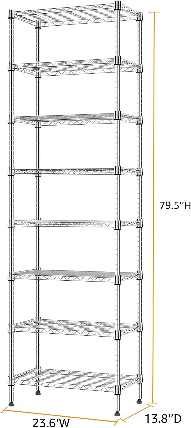 Thumbnail 2 de M MZG 8-Tier Storage Rack: 2000 lbs Capacity, Chrome Wire Shelving