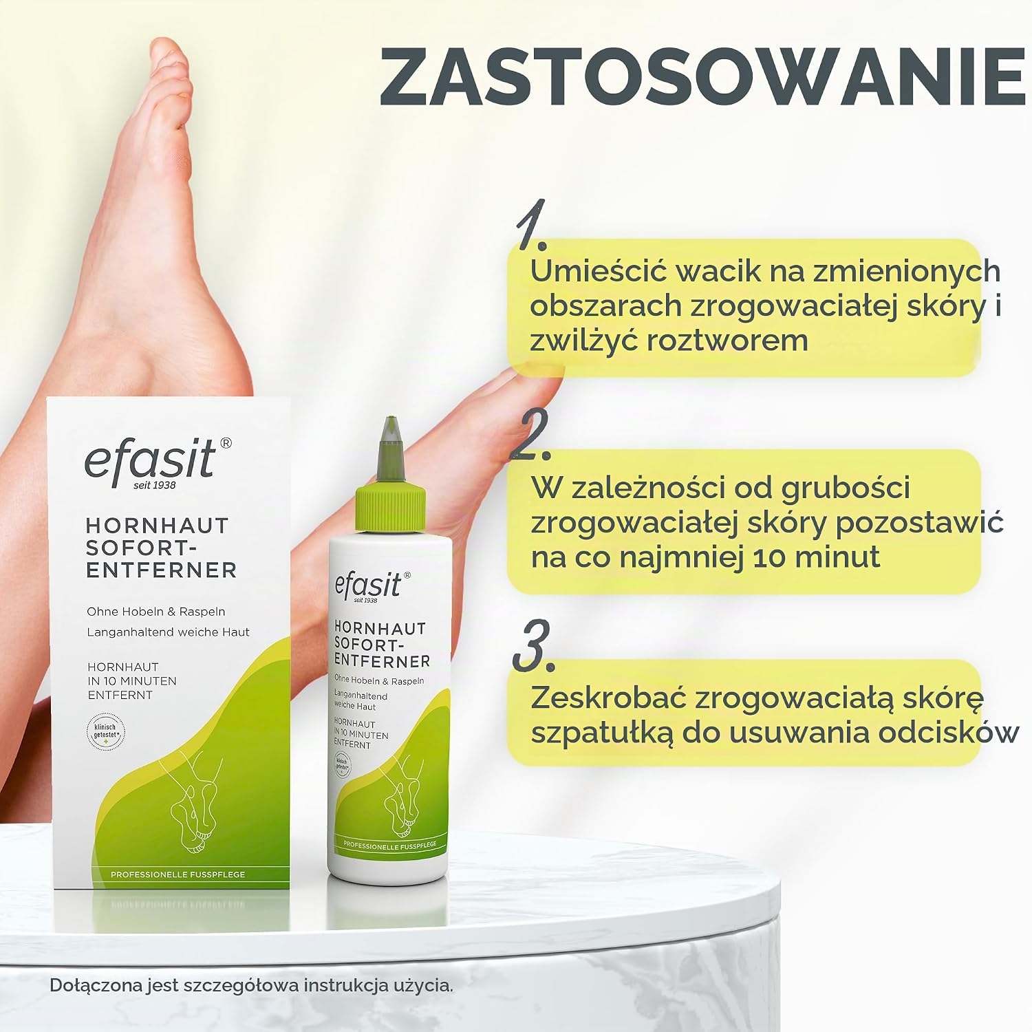 Detalle de efasit BUNDLE HH S-E – zestaw do usuwania zrogowaceń z kremem