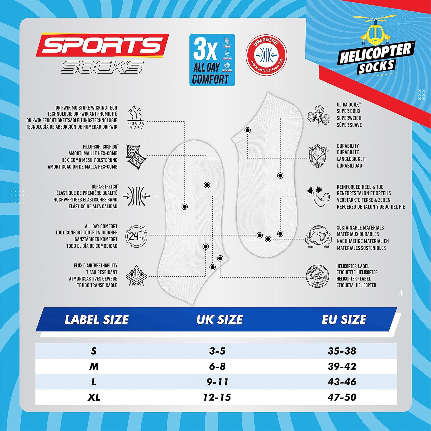 Thumbnail 3 de SOXCO 10 paia di calze corte sportive da uomo e donna con tecnologia traspirante