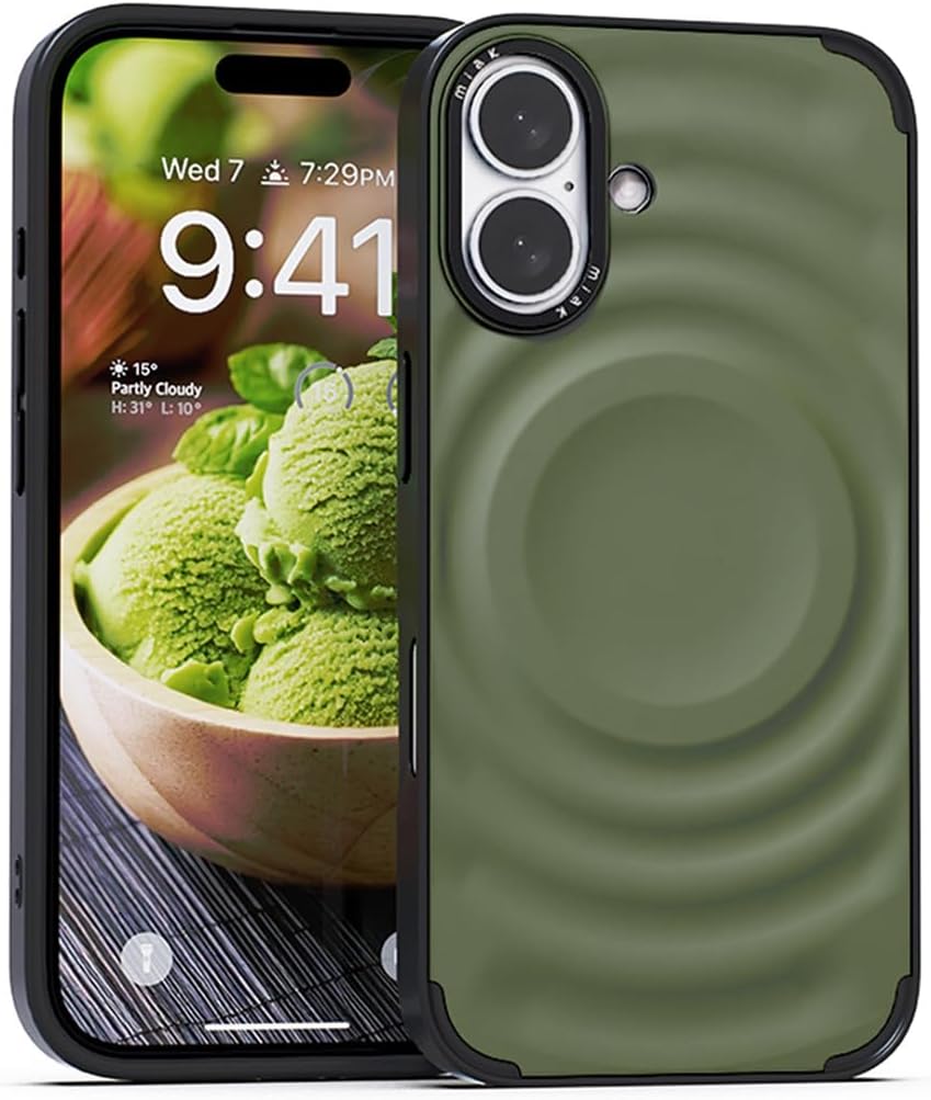 Detalle de ミアック SCOOP MA27632i16 iPhone 16ケース グリーンティー、立体アイスデザイン・MagSafe対応